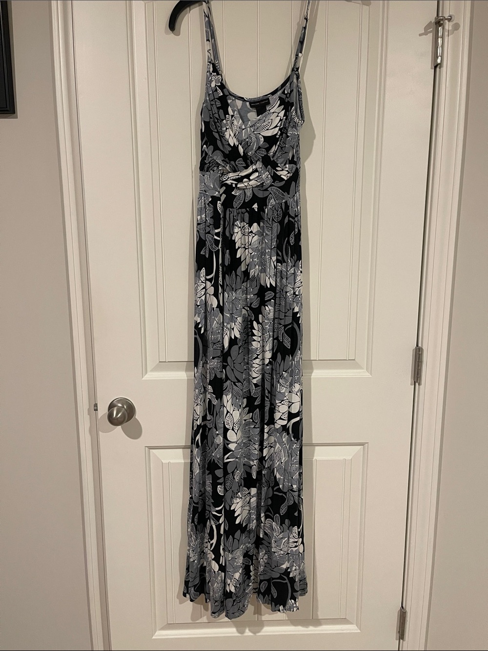 New York & Company Black and White Floral Maxi Dress